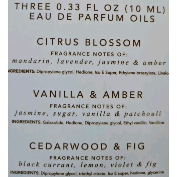 Sand And Fog Parfum Oil Set Citrus Blossom Vanilla Amber Parfum Oil - Picture 2 of 2